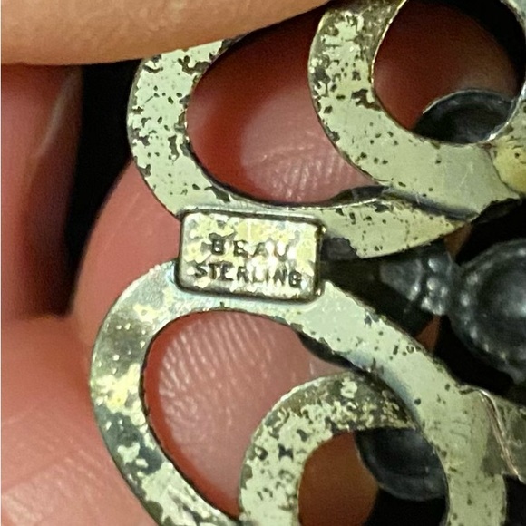 Vintage Beau Sterling Circle Flower Brooch - Picture 3 of 4